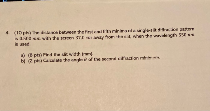 Solved 4. (10 pts) The distance between the first and fifth | Chegg.com