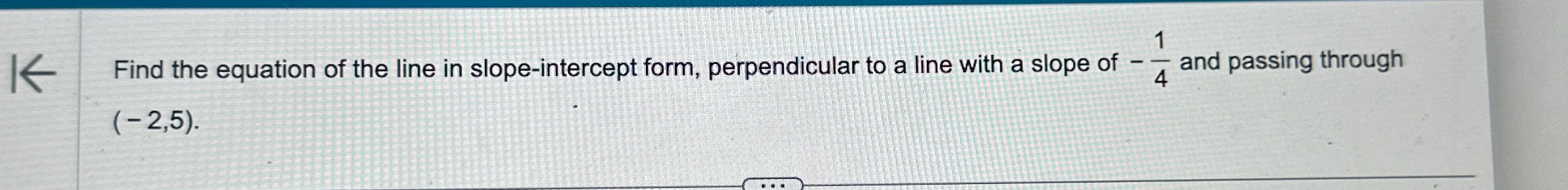 how to find slope intercept form of a perpendicular line