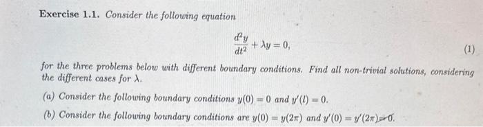 Solved Exercise 1.1. Consider the following equation | Chegg.com