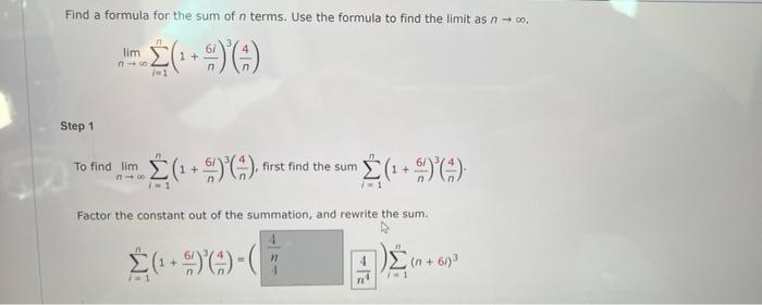 Solved Find a formula for the sum of n terms. Use the | Chegg.com
