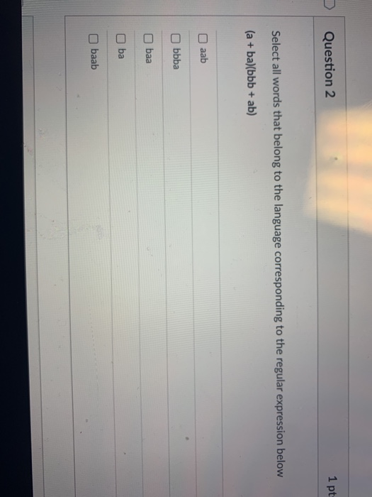Solved Question 2 1 Pt Select All Words That Belong To Th Chegg Com