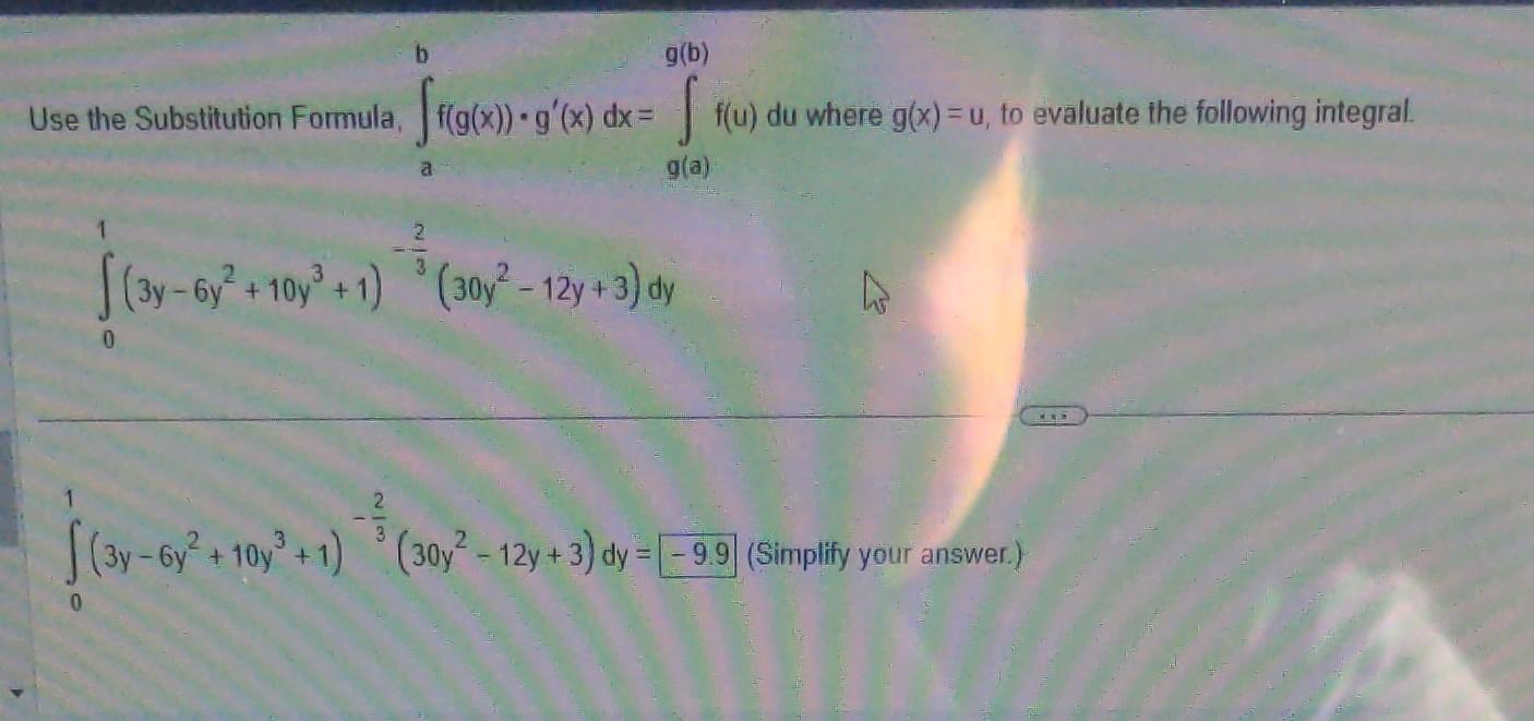 Solved Use The Substitution Formula, | Chegg.com