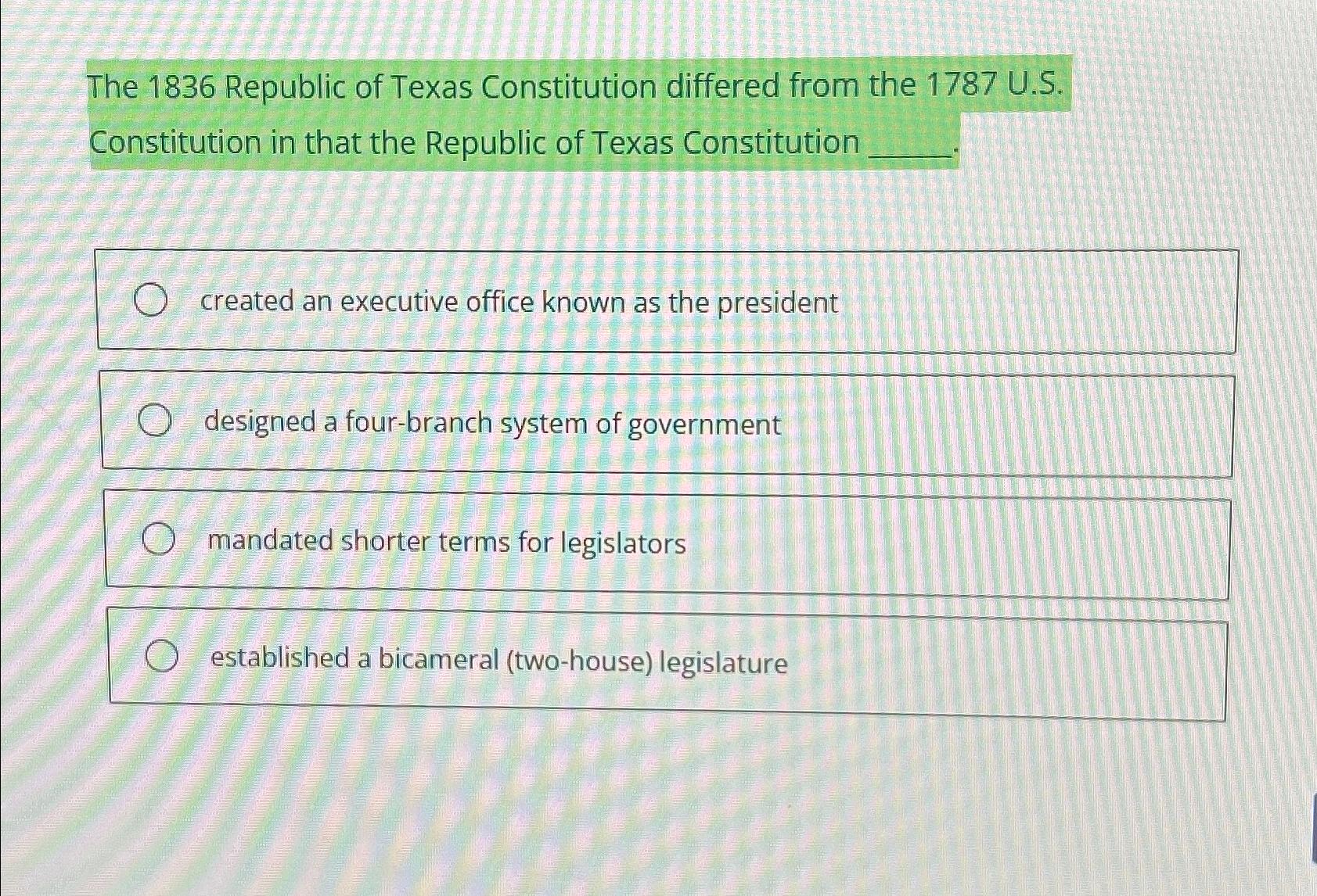 texas constitution of 1836