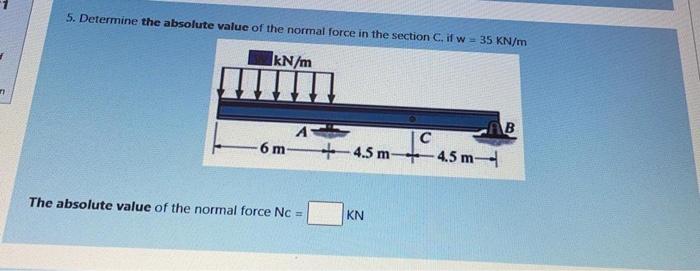 Solved 7. Determine the absolute value of the shear force | Chegg.com