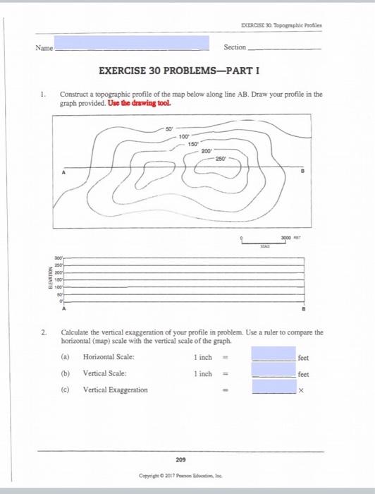 Solved EXERCISE 30 Topographic Profiles Objective: To Leam | Chegg.com