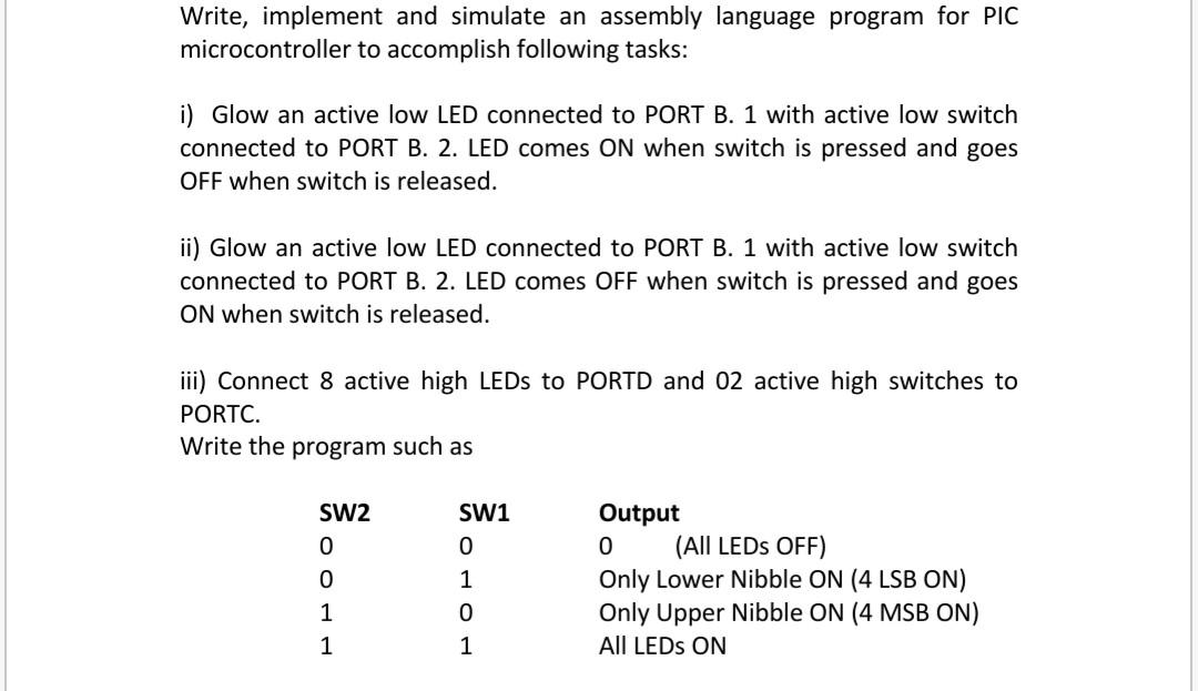 Solved Write, implement and simulate an assembly language | Chegg.com