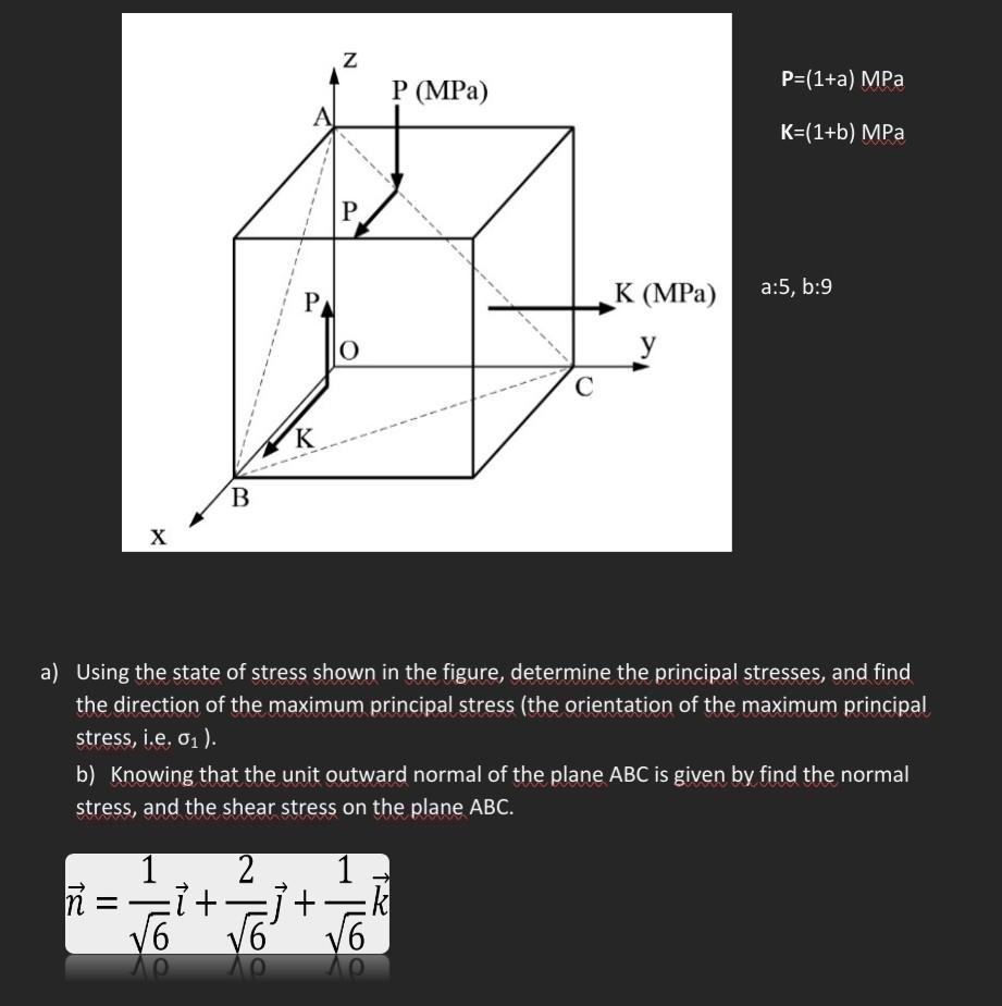 Solved Using The State Of Stress Shown In The Figure, | Chegg.com