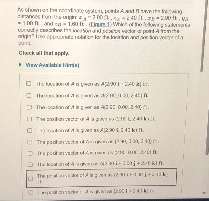 Solved As Shown On The Coordinate System, Points A And B | Chegg.com