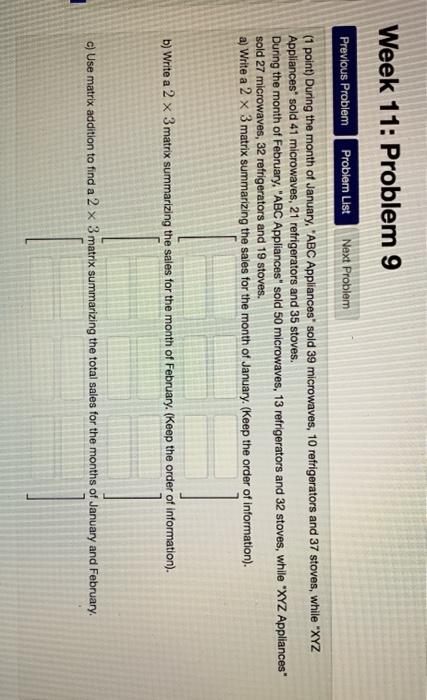 Solved Week 11: Problem 9 Previous Problem Probler List Next | Chegg.com