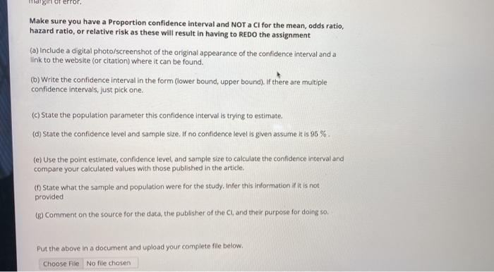 Solved 8 Or Er Make Sure You Have A Proportion Confidence Chegg Com