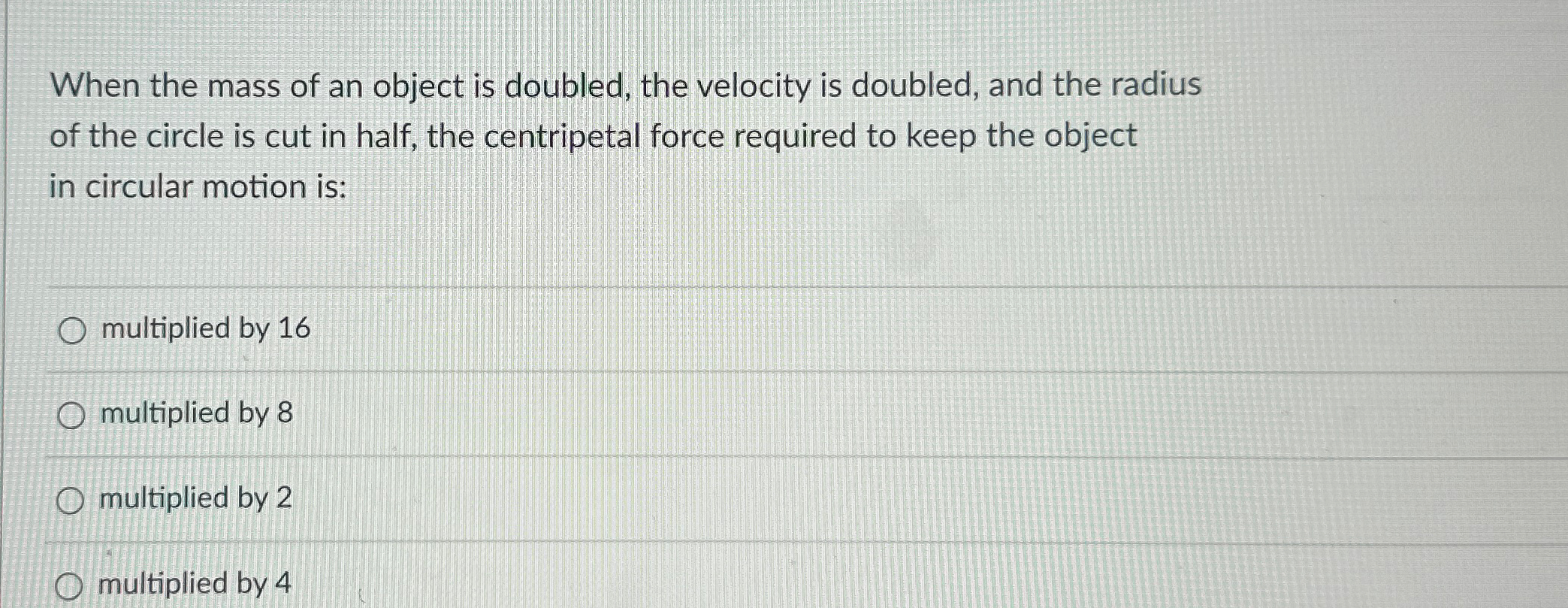 solved-when-the-mass-of-an-object-is-doubled-the-velocity-chegg