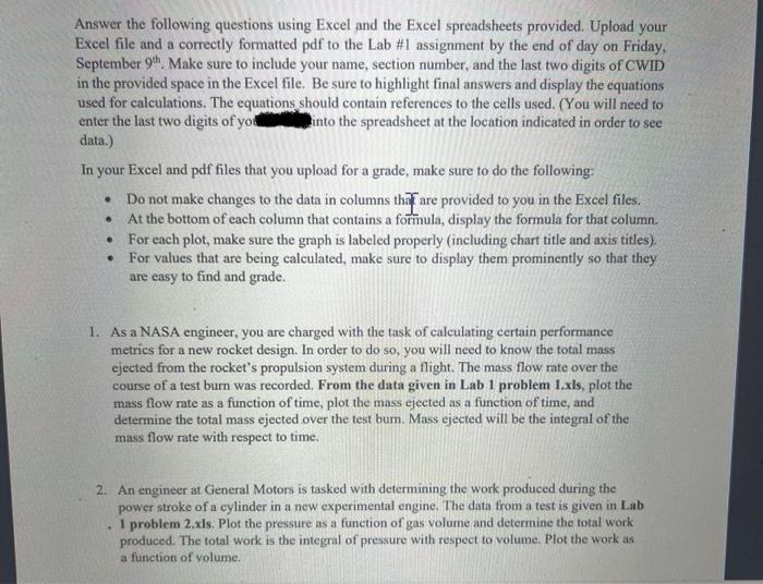 Solved Answer the following questions using Excel and the | Chegg.com