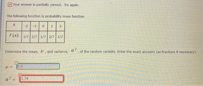 Solved Determine the mean and variance of the random | Chegg.com