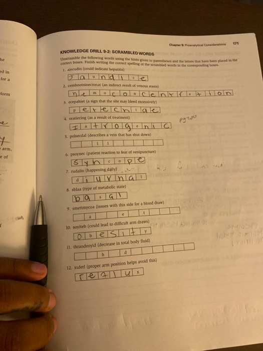 Solved 171 Chapter Pres S Considerations Knowledge Drill Chegg Com