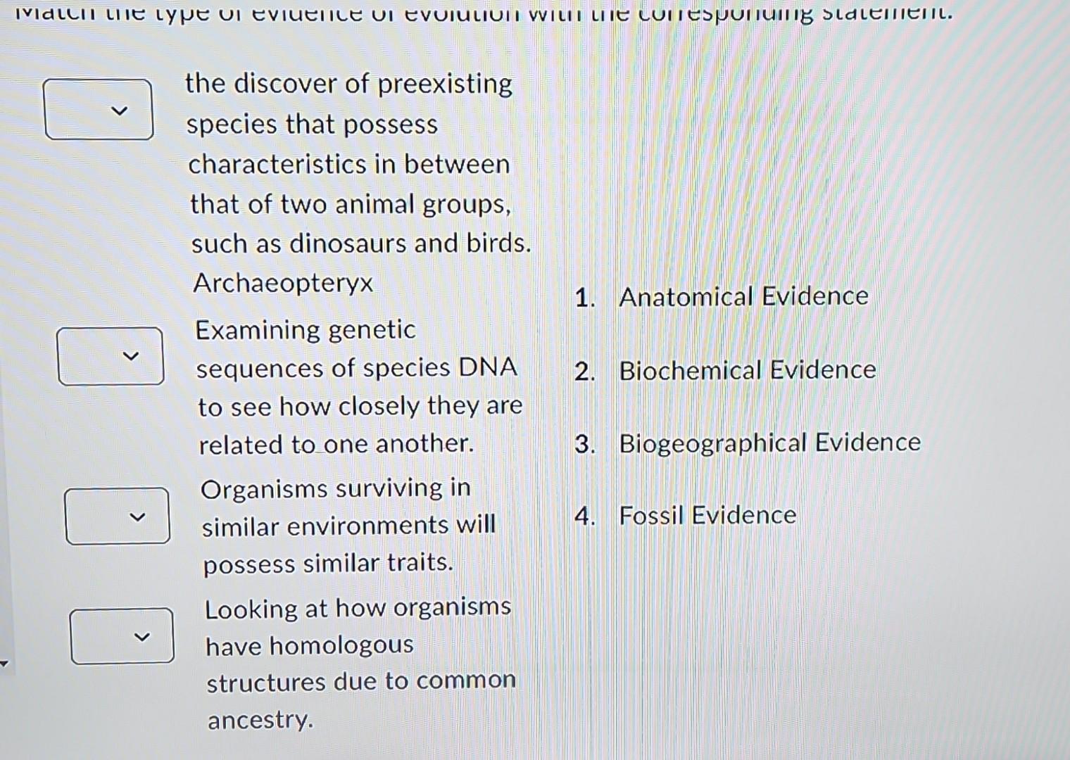 Solved the discover of preexisting species that possess | Chegg.com