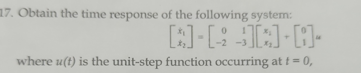 Obtain the time response of the following | Chegg.com