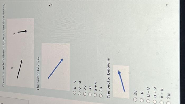 Solved Given the vectors shown below answer the following | Chegg.com