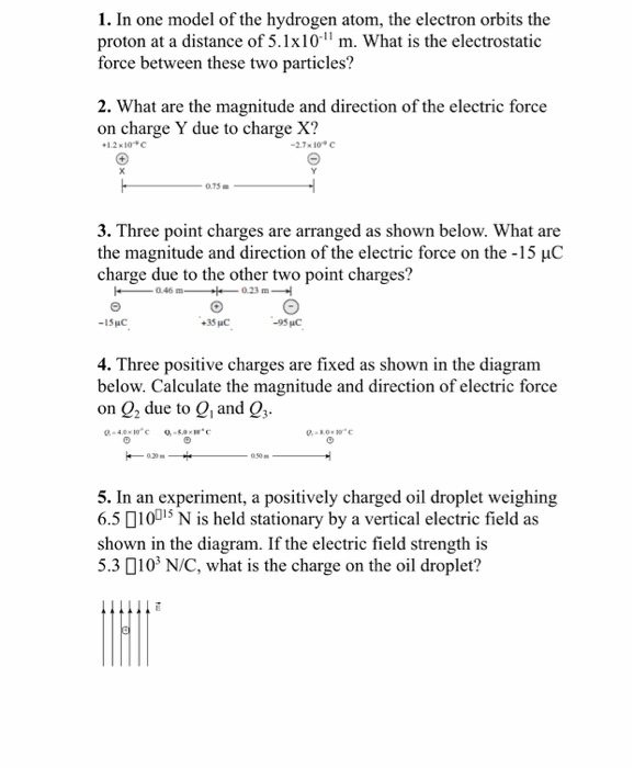 Solved 1. In one model of the hydrogen atom, the electron | Chegg.com