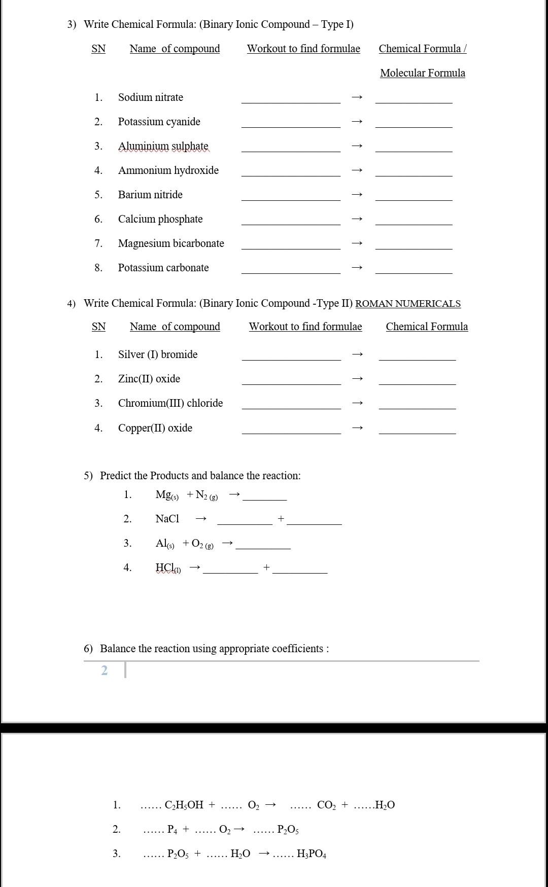 Solved 3 Write Chemical Formula Binary Ionic Compound Chegg Com