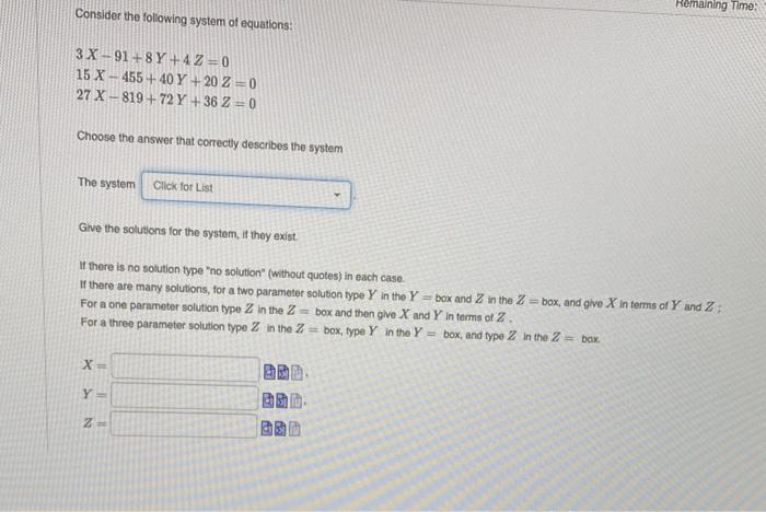 Solved Consider the following system of equations: | Chegg.com