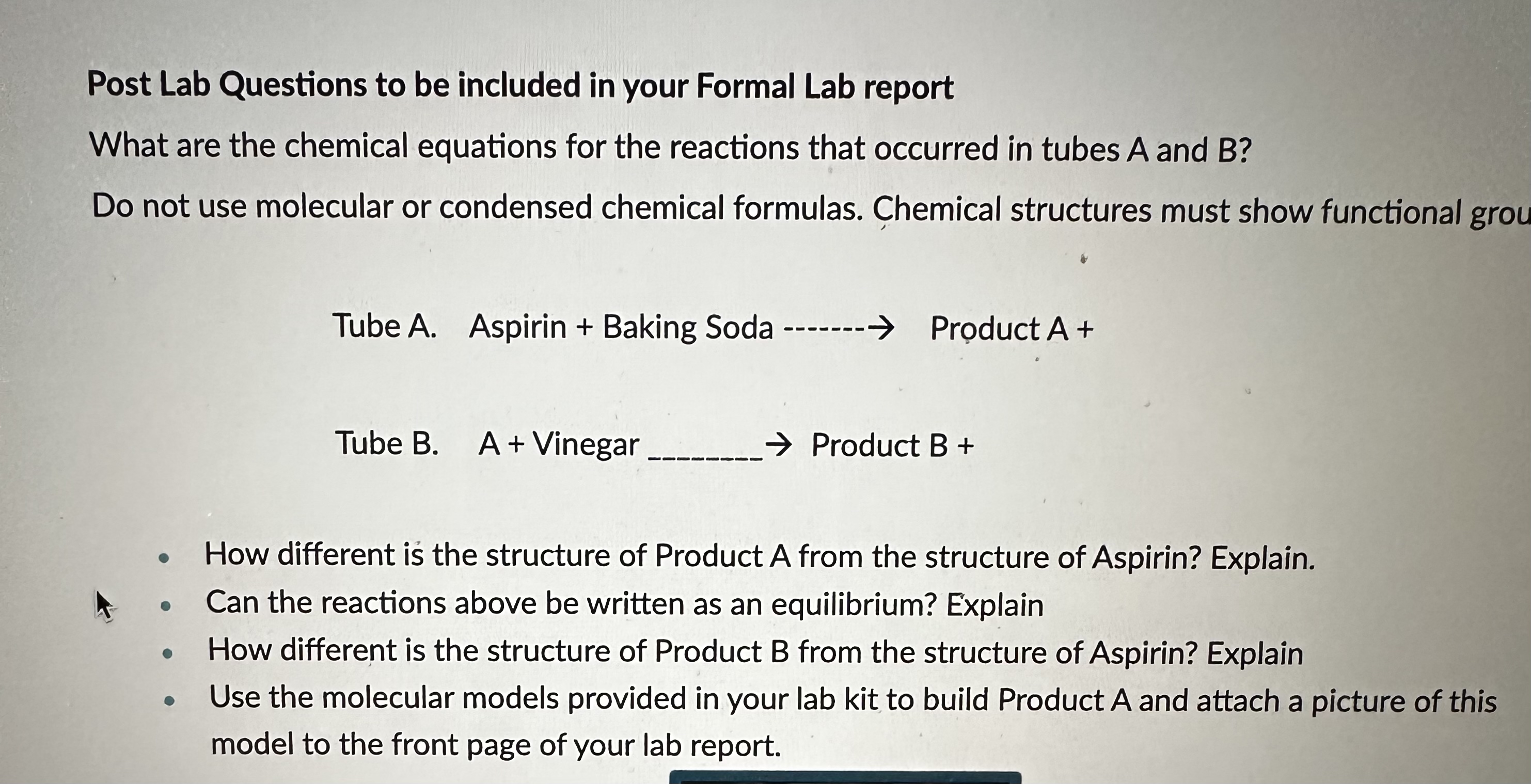 Solved Post Lab Questions to be included in your Formal Lab | Chegg.com