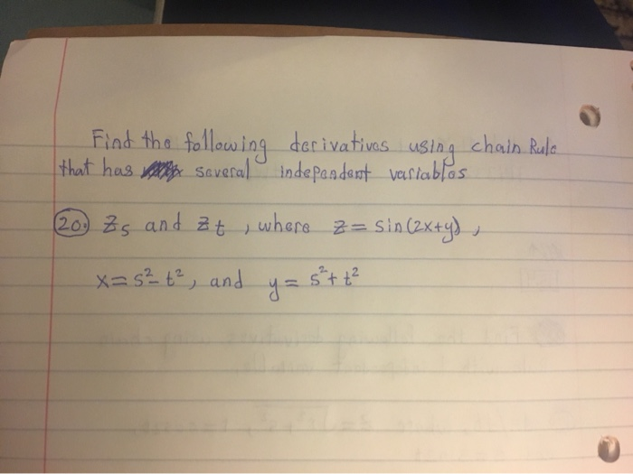 Solved Find the following derivatives using chain Rule that | Chegg.com