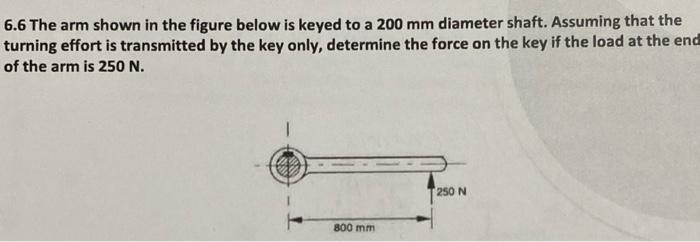 Solved 6.6 The arm shown in the figure below is keyed to a | Chegg.com