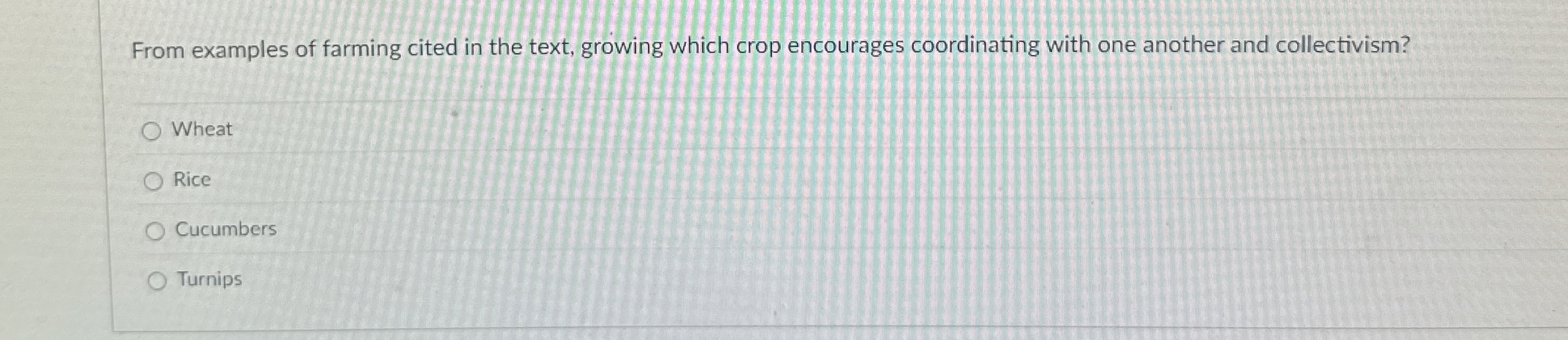 Solved From examples of farming cited in the text, growing