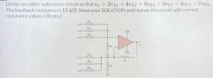 Solved Design an adder-subtractor circuit so that | Chegg.com
