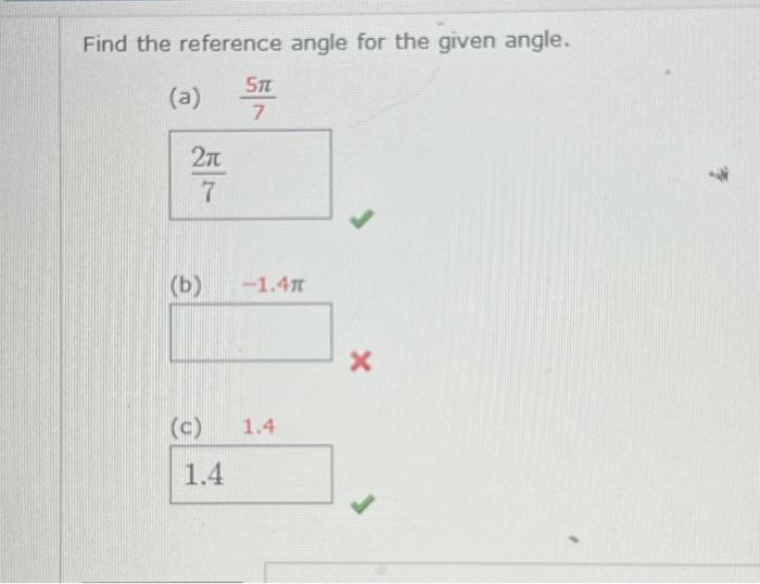 Solved Find The Reference Angle For The Given Angle. (a) \\( | Chegg.com