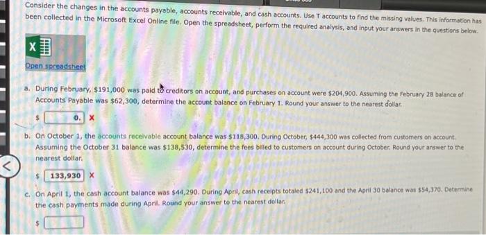Solved Consider the changes in the accounts payable, | Chegg.com