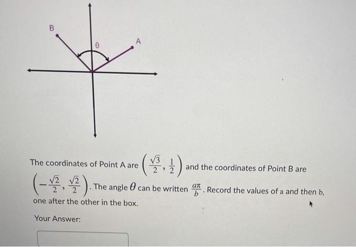 Solved B 0 А V3 The coordinates of Point A are and the | Chegg.com
