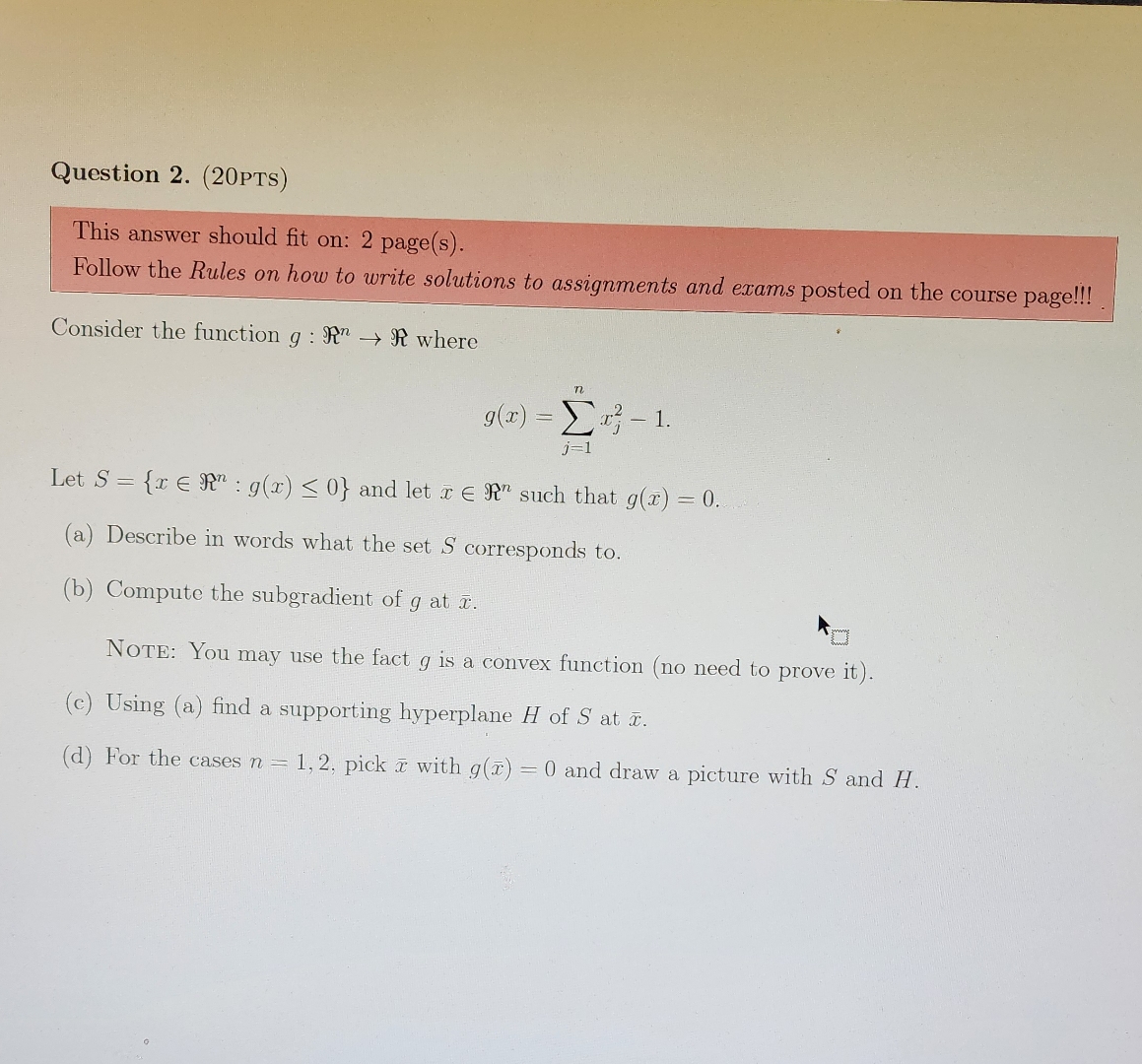 Solved Question 2. (20PTS)This answer should fit on: 2 | Chegg.com