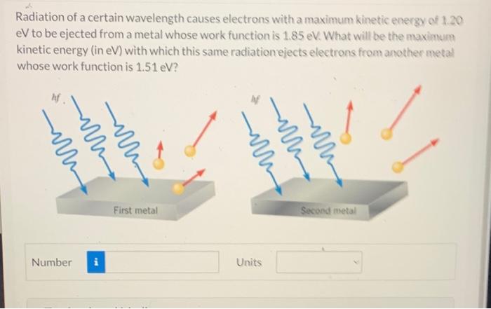 Solved Radiation of a certain wavelength causes electrons | Chegg.com