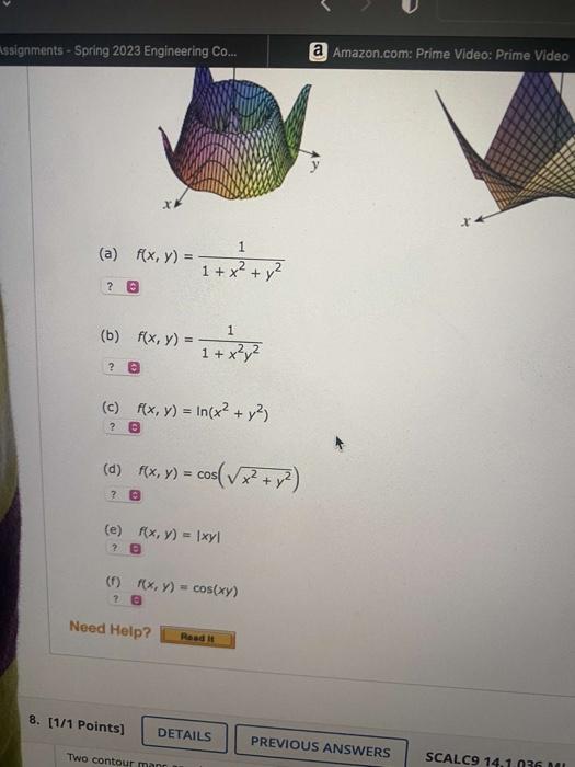 Solved The Function With Its Graph Labeled I Vi B