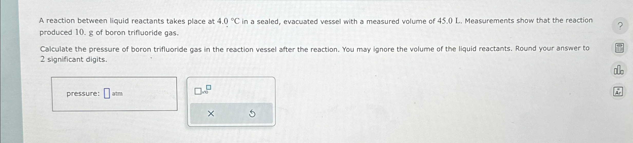 Solved A reaction between liquid reactants takes place at | Chegg.com
