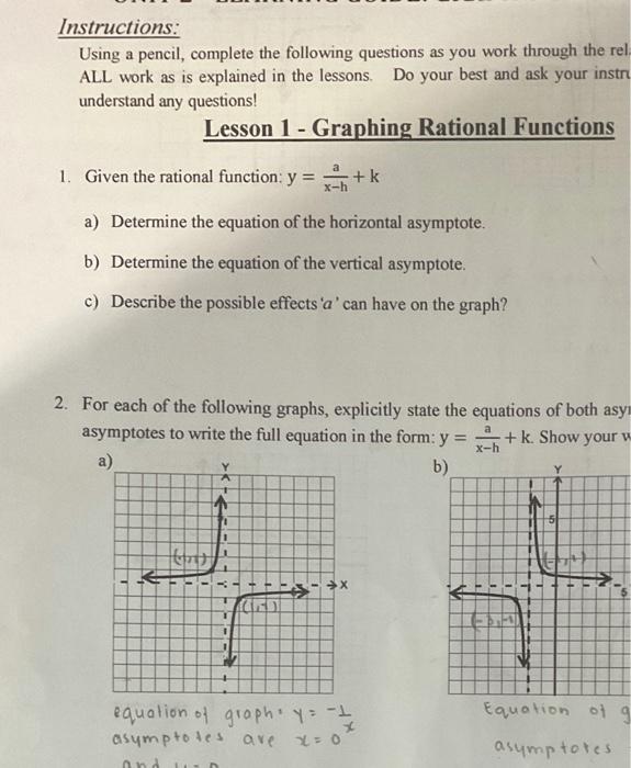 Solved Instructions: Using a pencil, complete the following | Chegg.com