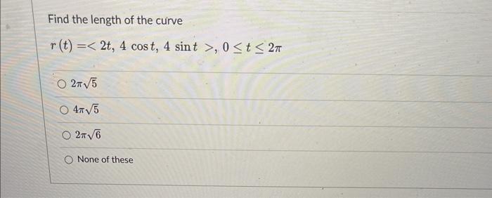 Solved Find the length of the curve | Chegg.com
