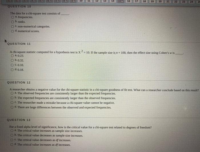 Solved 16 17 18 19 20 21 22 23 24 2 QUESTION 10 The data for | Chegg.com