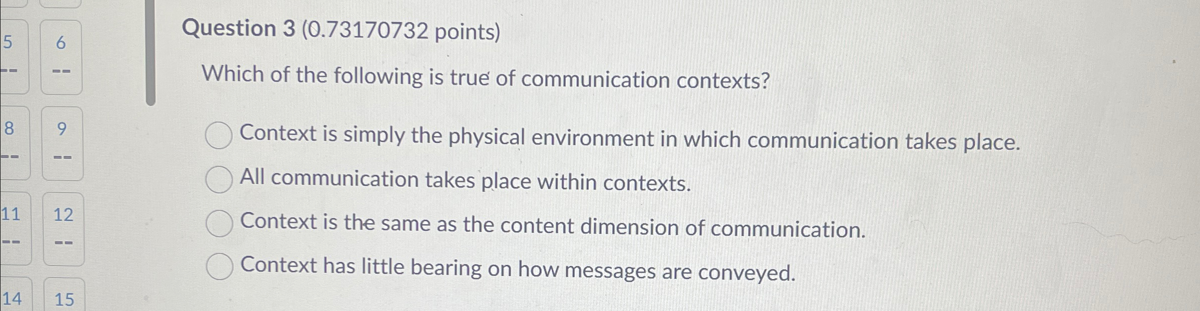Solved Question 3 ( 0.73170732 ﻿points)Which of the | Chegg.com