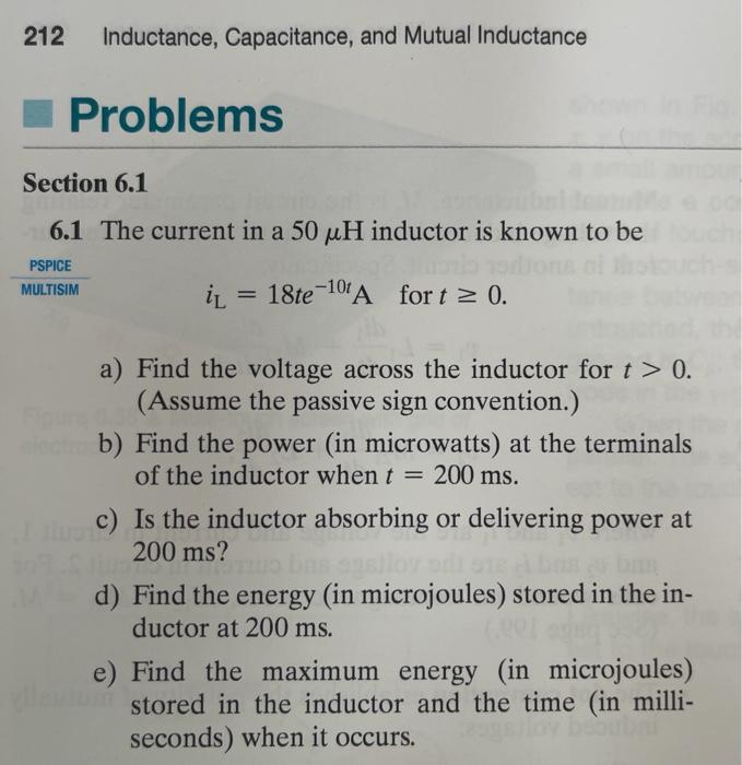 Solved 212 Inductance, Capacitance, And Mutual Inductance | Chegg.com