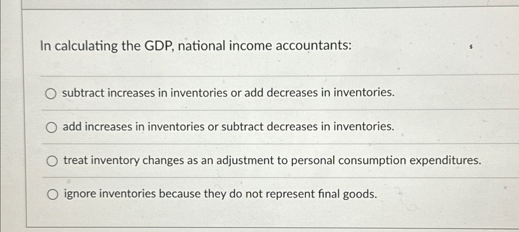 Solved In calculating the GDP, ﻿national income | Chegg.com