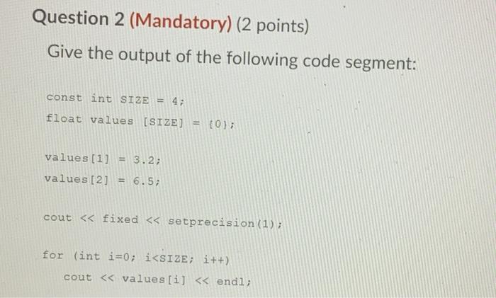 Solved Question 1 (Mandatory) (4 points) Write a function | Chegg.com