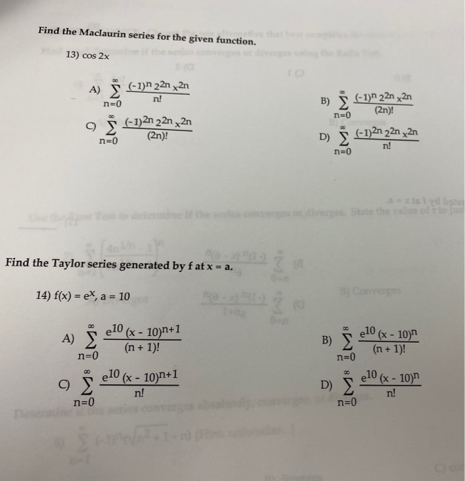 Solved Find The Maclaurin Series For The Given Function Chegg Com