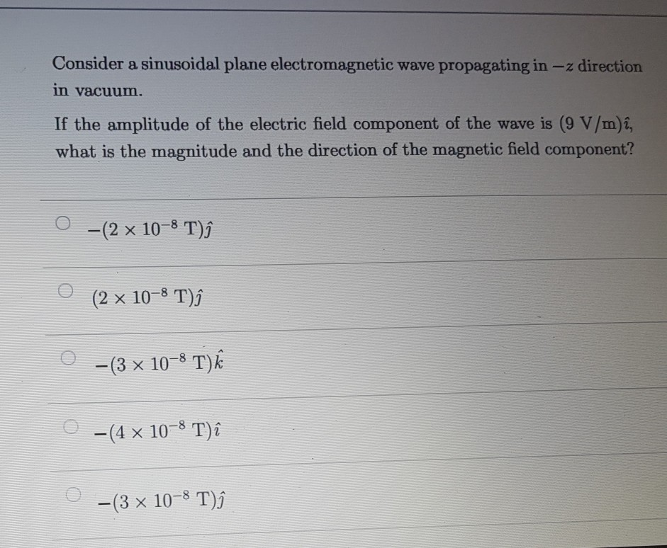 Solved Consider A Sinusoidal Plane Electromagnetic Wave P Chegg Com