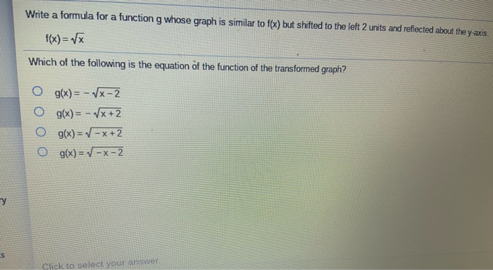 Solved Write a formula for a function g whose graph is | Chegg.com