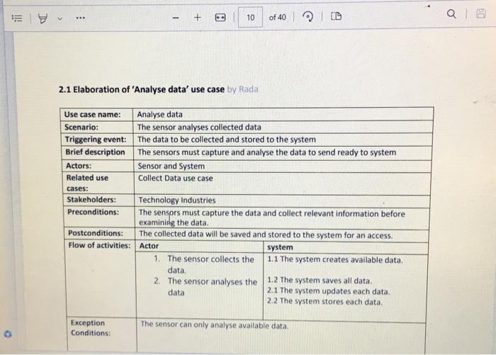 2.1 Elaboration of Analyse data use case