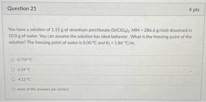 Solved An aqueous protein solution consists of 12.3 mg of | Chegg.com