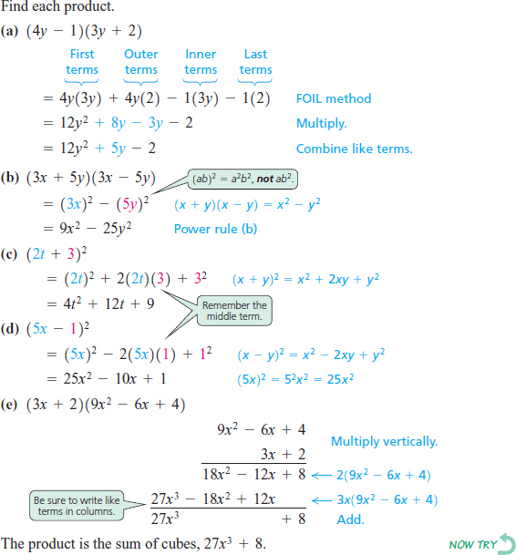 Solved: Find the product. See Example.EXAMPLE Multiplying Polyn ...