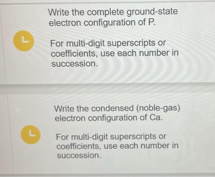 Solved Write The Complete Ground-state Electron | Chegg.com